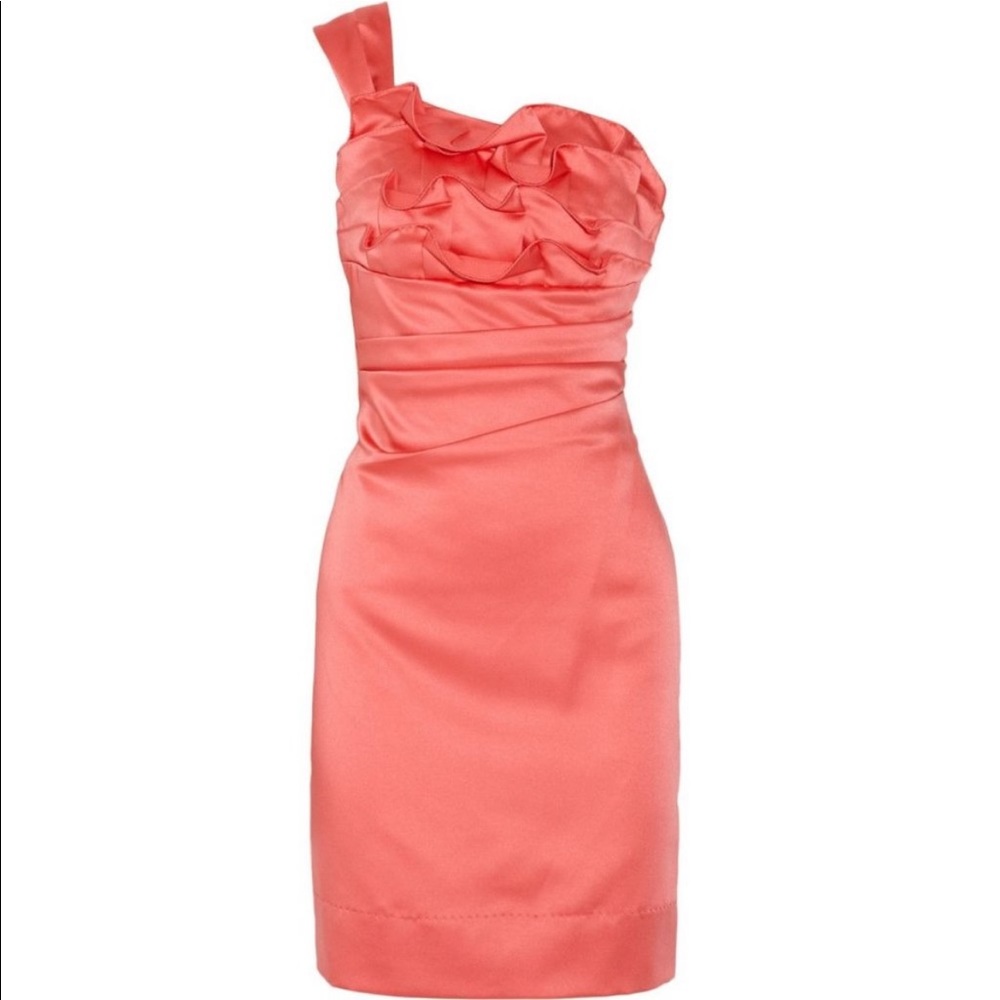 Phoebe Couture Coral Dress Size 4 - Picture 5 of 6